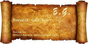 Bendik Gábor névjegykártya