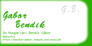 gabor bendik business card