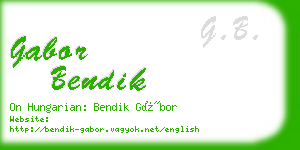 gabor bendik business card